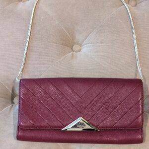 Karl Lagerfeld Plum Quilted Clutch